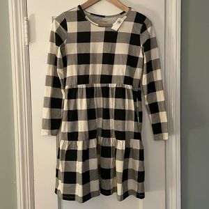 Old Navy, NWT, Girls XL (14-16), black & white plaid dress